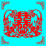 凤凰双喜剪纸