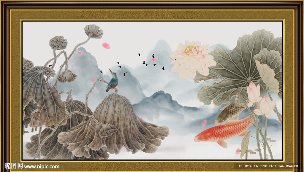 国画荷花