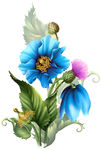 绝美手绘鲜花花束超清透明PNG