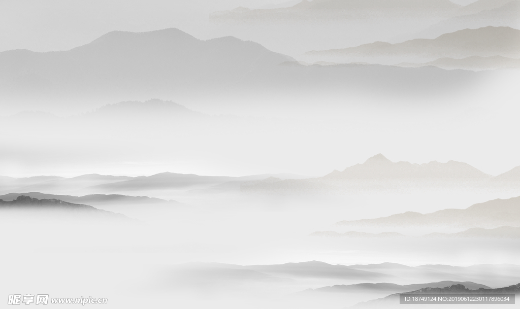 新中式水墨山水画