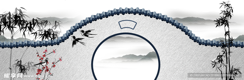 中国风山水画背景