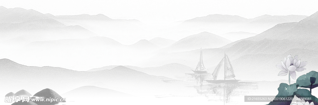 中国风山水画背景