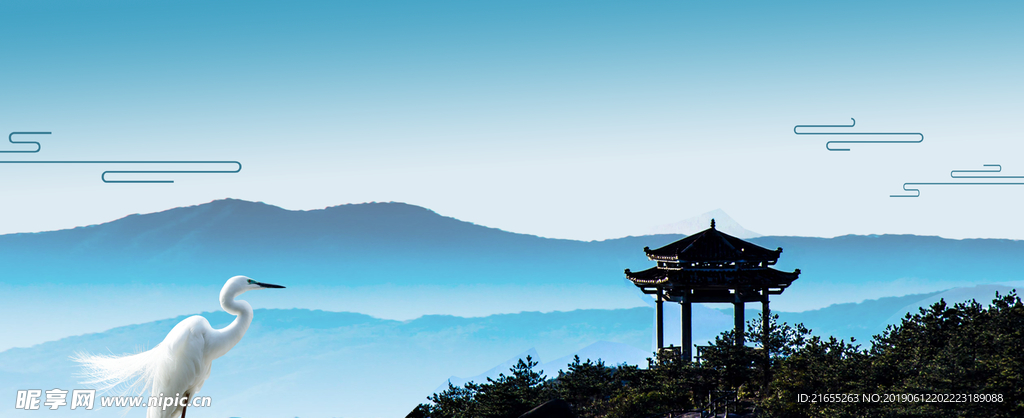 中国风山水画背景