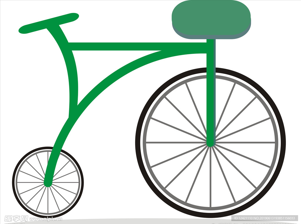 创意绿色自行车