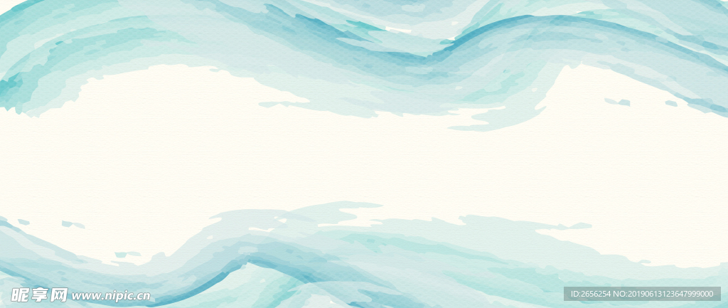 蓝色水彩曲线电商背景