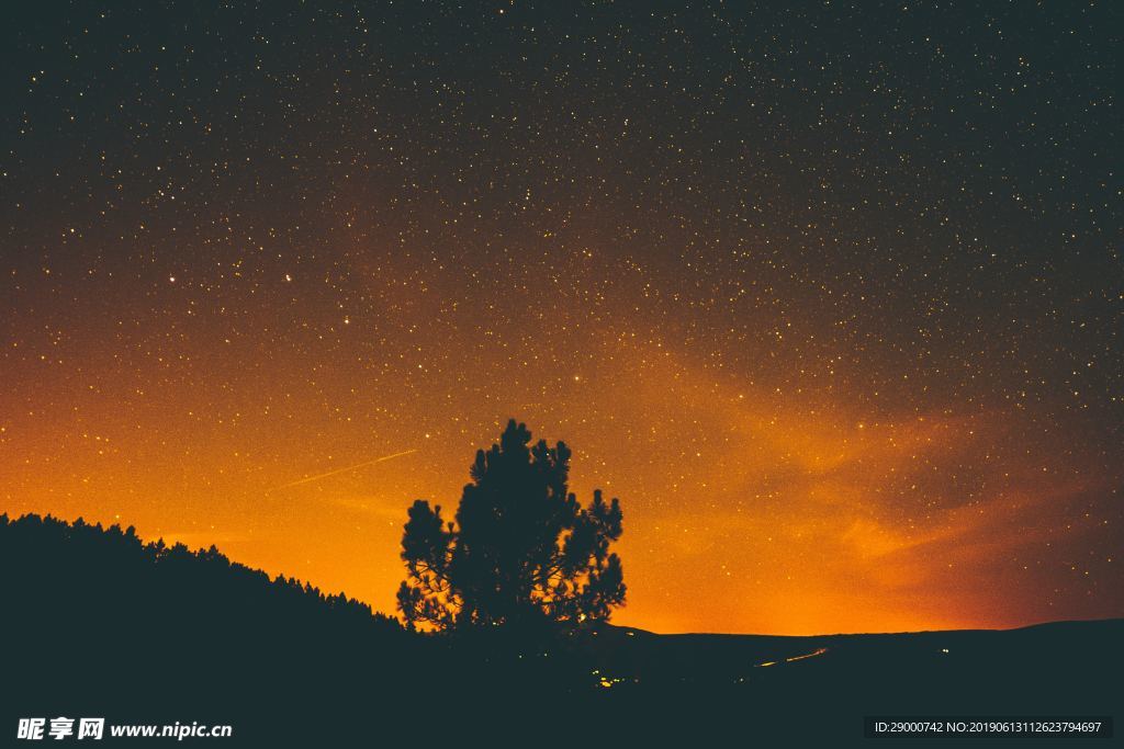 夜色  彩霞 美景 晚霞 星空