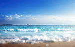 蓝天白云唯美海浪