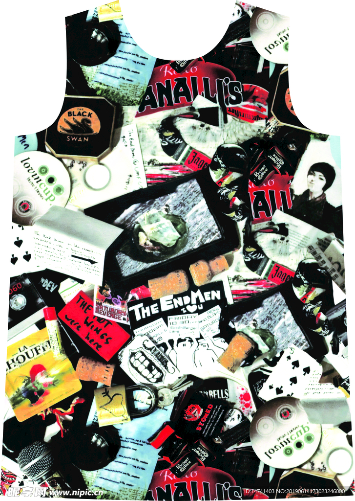 时尚元素镶嵌乱排服装印花图案设