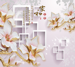 玉兰花电视背景墙