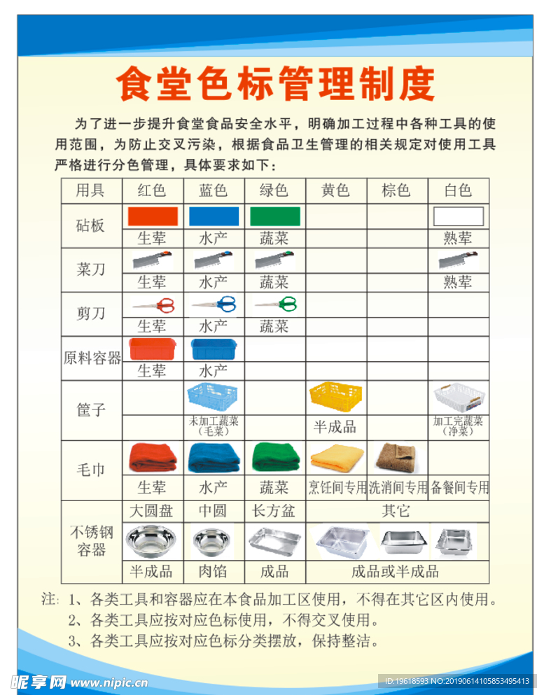 食堂色标