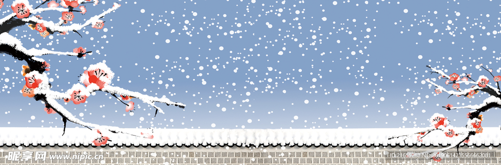 冬天雪花背景banner