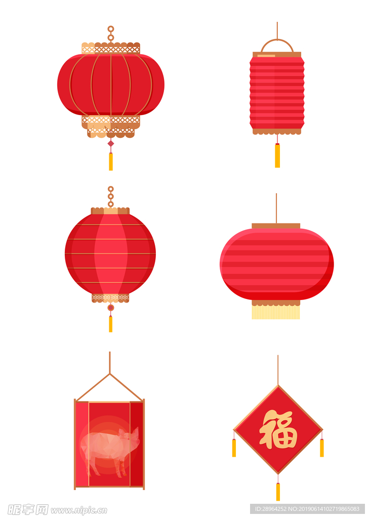 插画灯笼多图