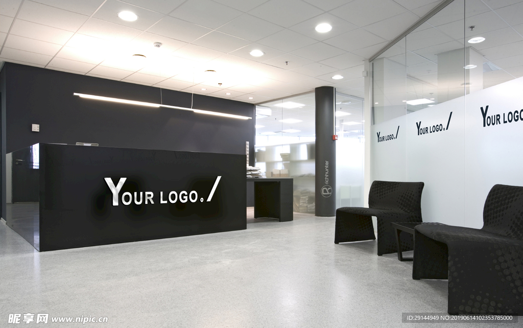 LOGO形象墙办公室场景贴图样