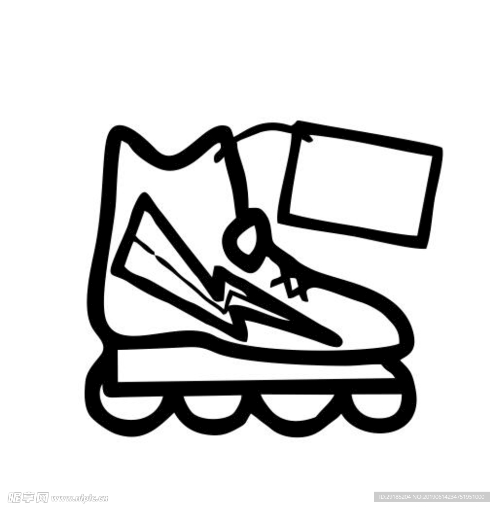 简笔画溜冰鞋