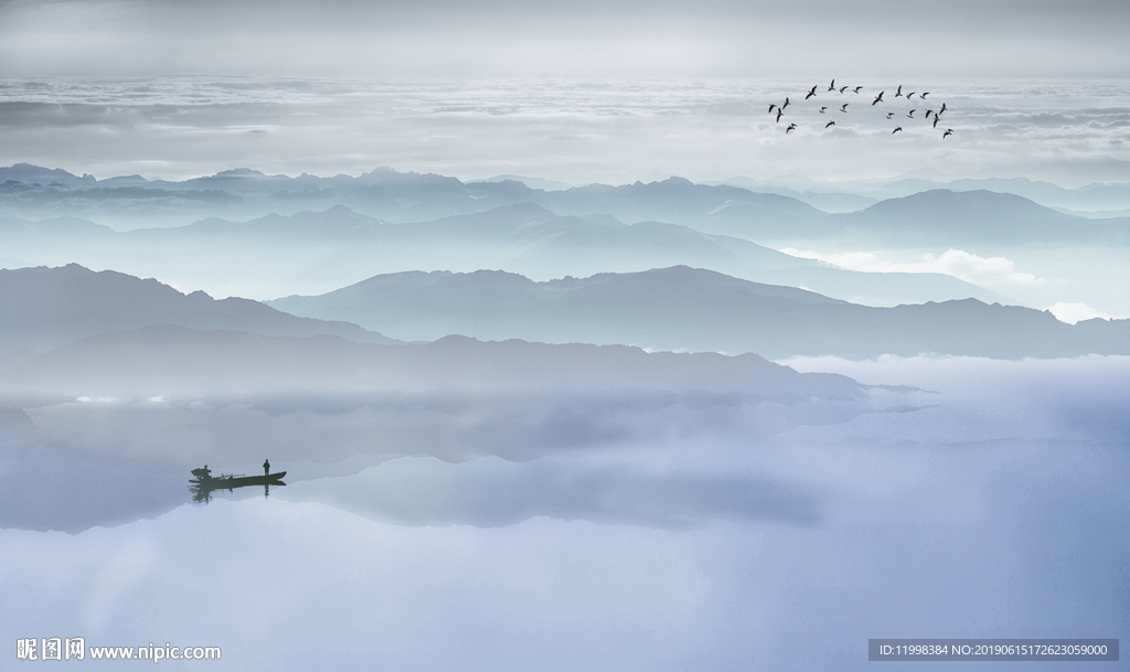 抽象山水背景墙