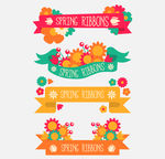4款彩色春季花卉banner