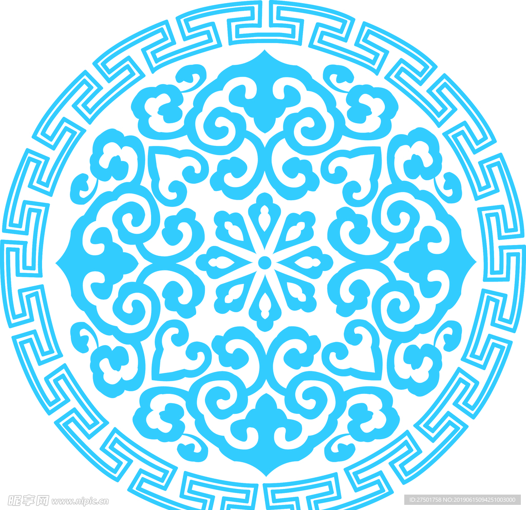 蓝色花纹