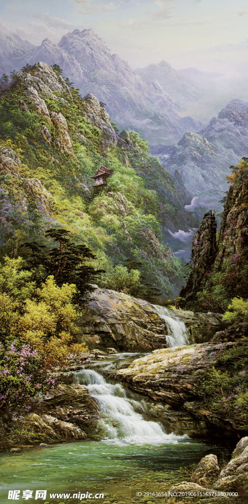 玄关油画风景