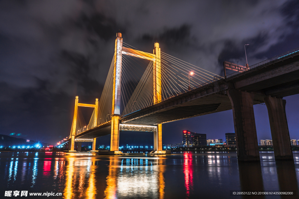 福州马尾魁浦大桥夜景