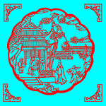 人物园林剪纸