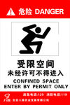 受限空间作业告知牌