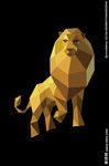 金色几何菱形色块狮子