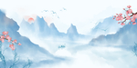 中国风挂画海报