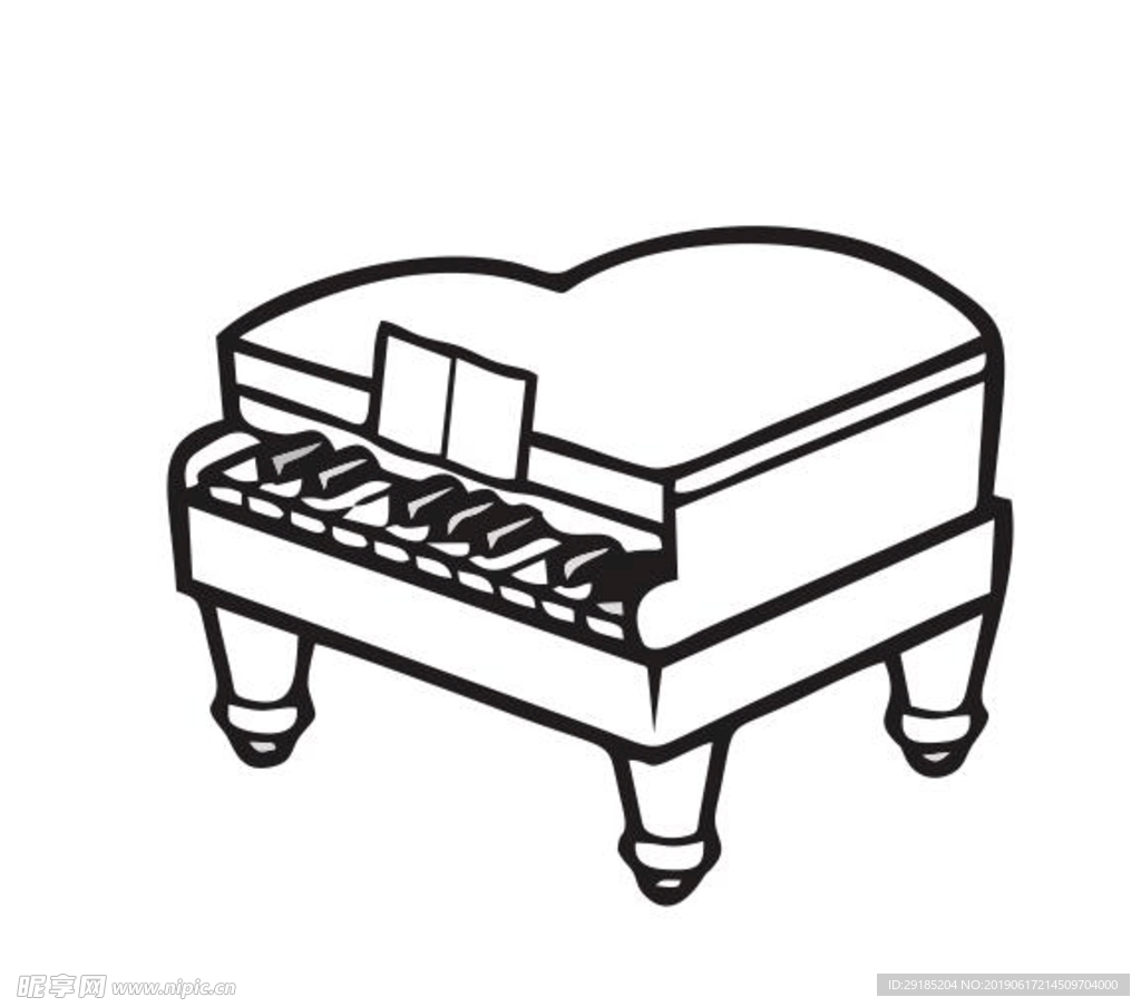 简笔画钢琴