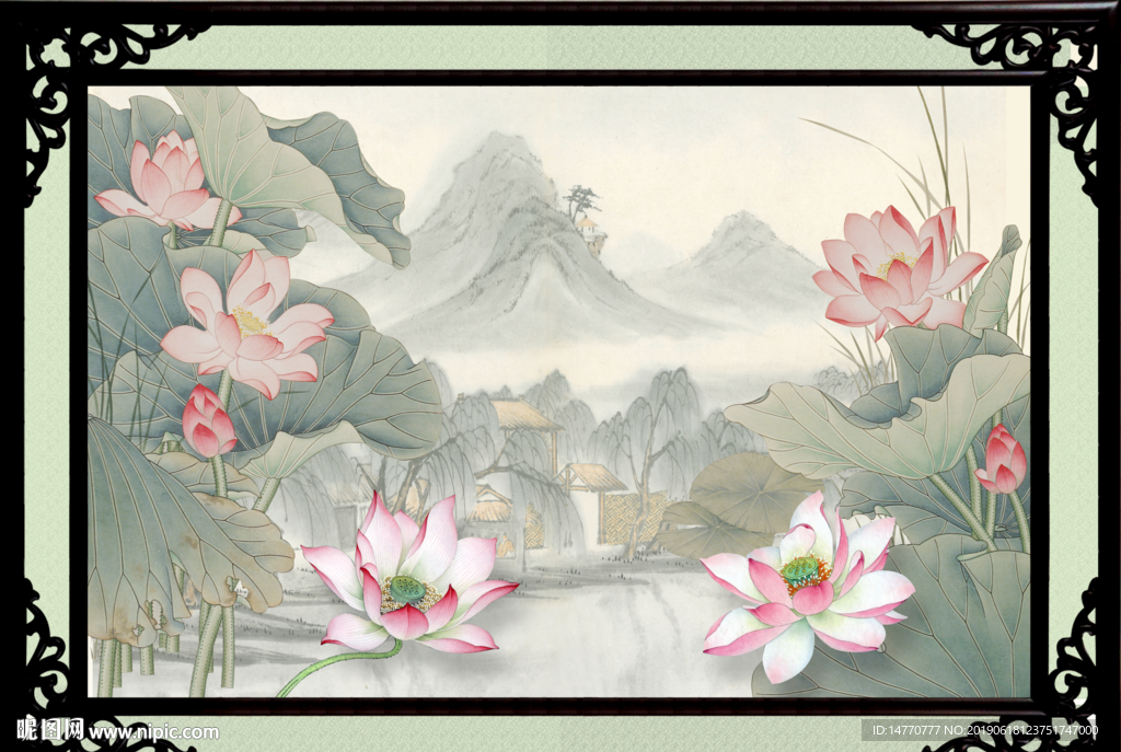 国画荷花