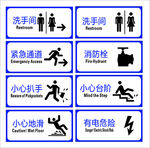 洗手间 紧急通道 标志 警示