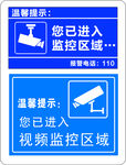 温馨提示 内设监控 标志 禁止