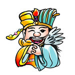 创意手绘卡通诸葛亮财神爷合体动