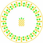 菠萝图案主题餐具一套
