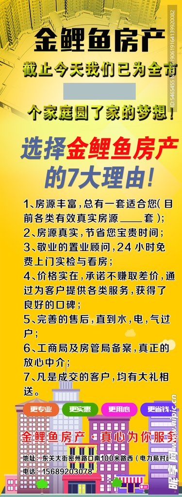 黄色房产展架