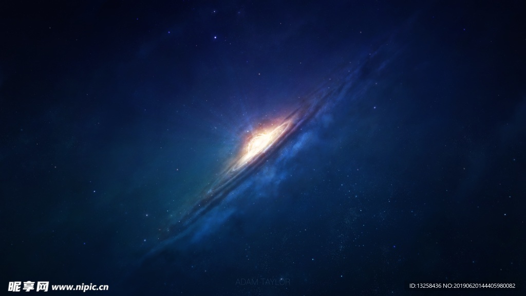 蓝色宇宙星云炫光背景