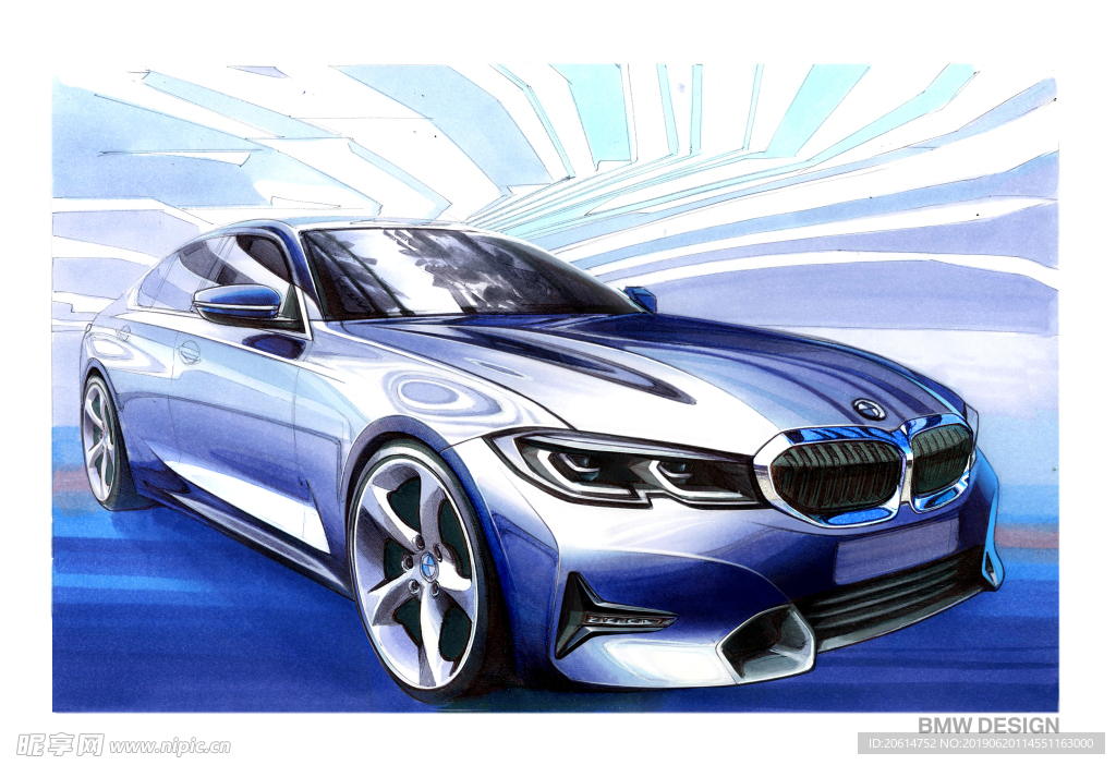 手绘BMW汽车