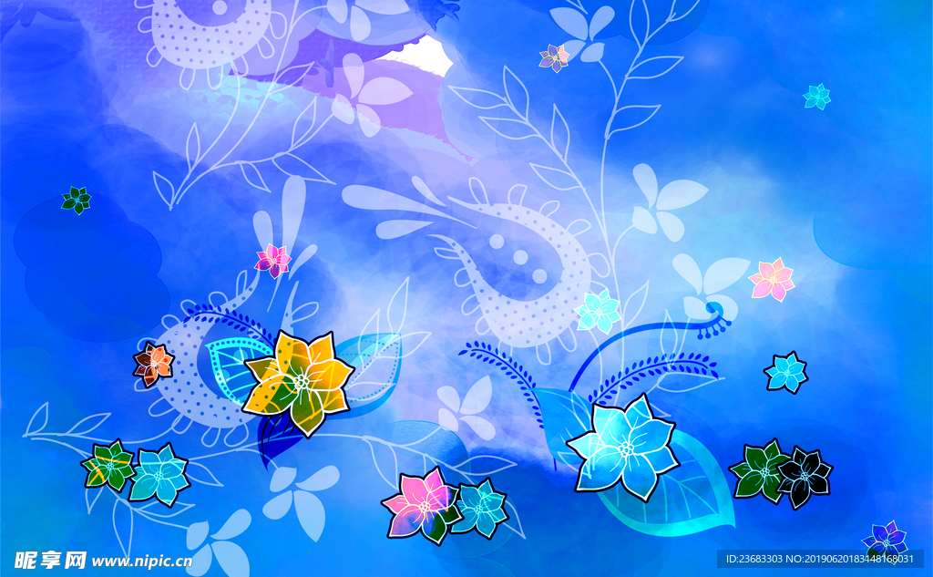 水彩花海报素材
