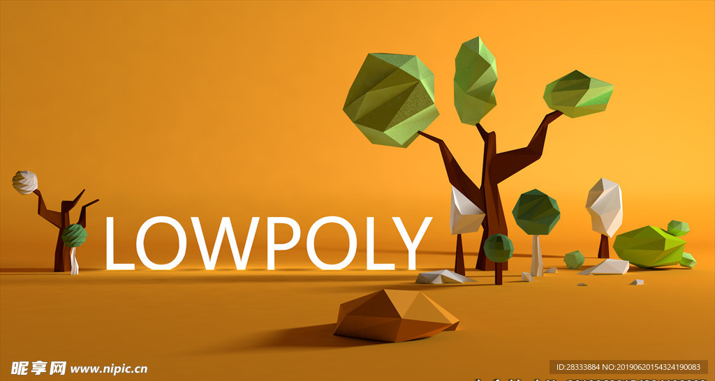 LOWPOLY 树c4d