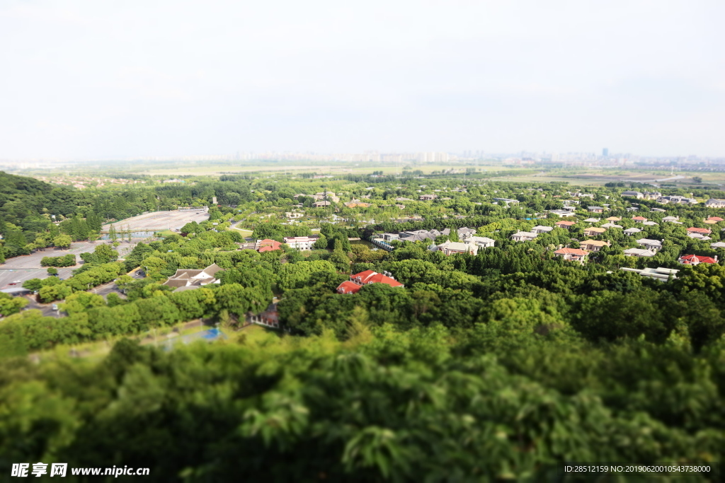 梦幻佘山全景 大图 房子树 春