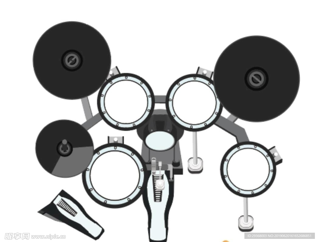 矢量架子鼓电架子鼓只能架子鼓