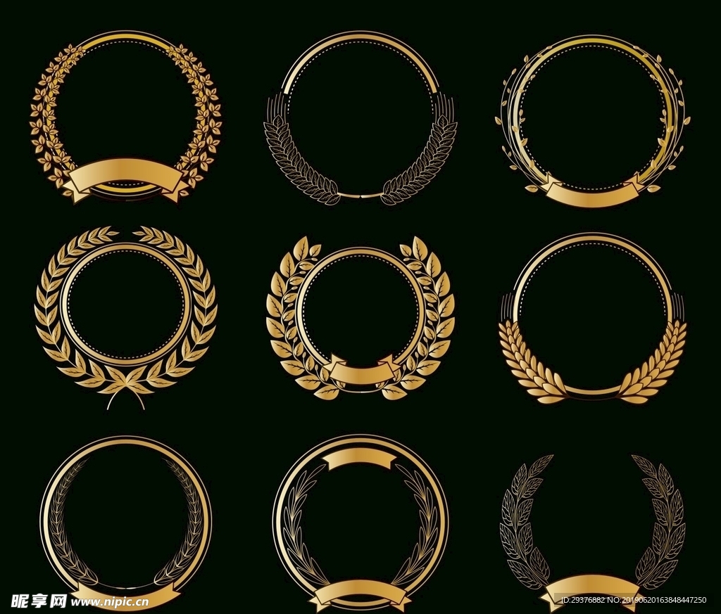 金色圆框