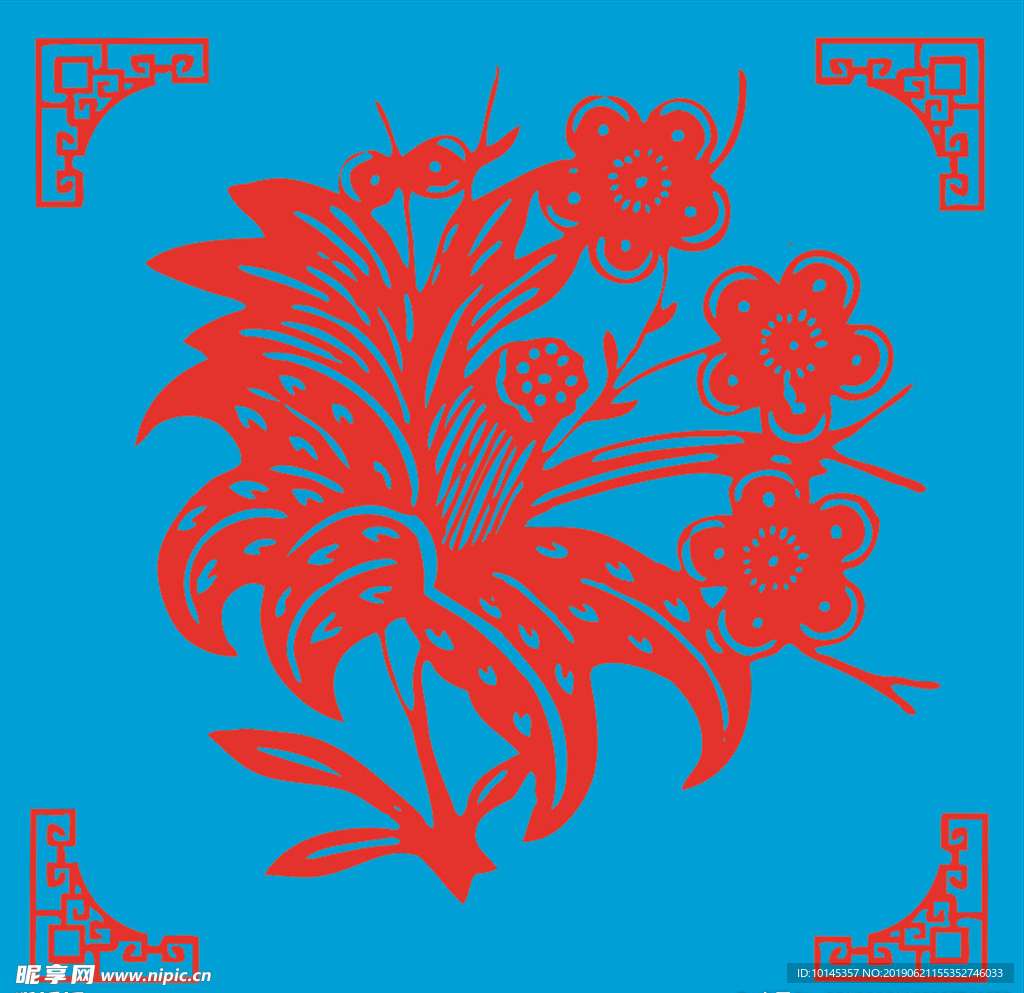 花卉剪纸