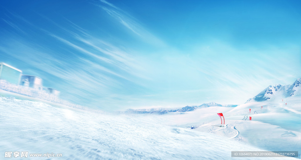 高清雪山攀登背景