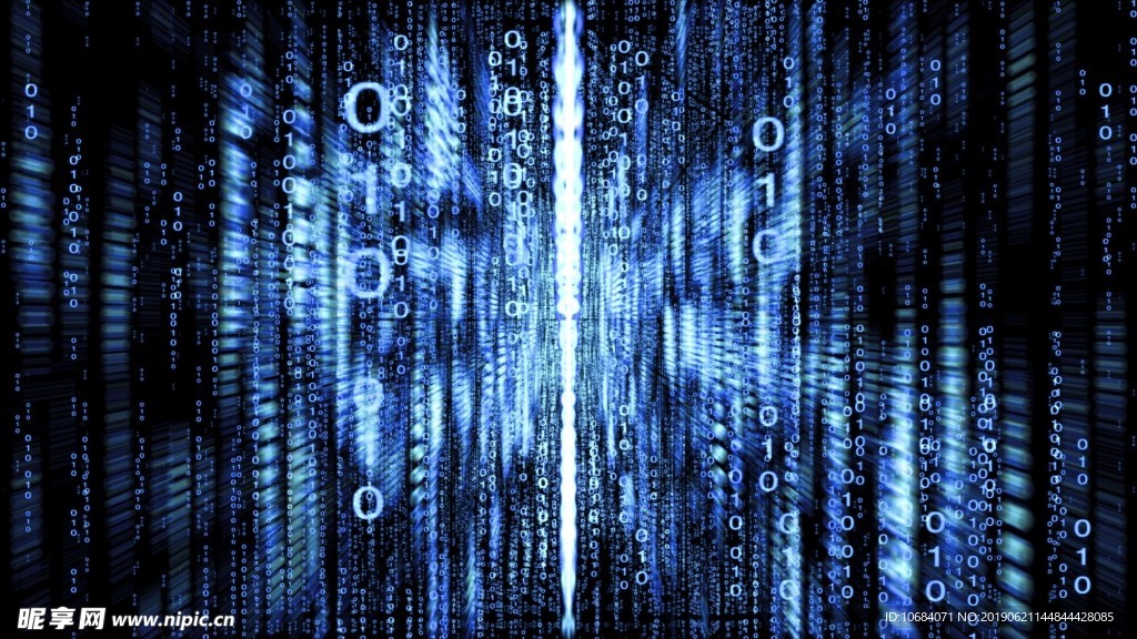 蓝色科技数字光线背景