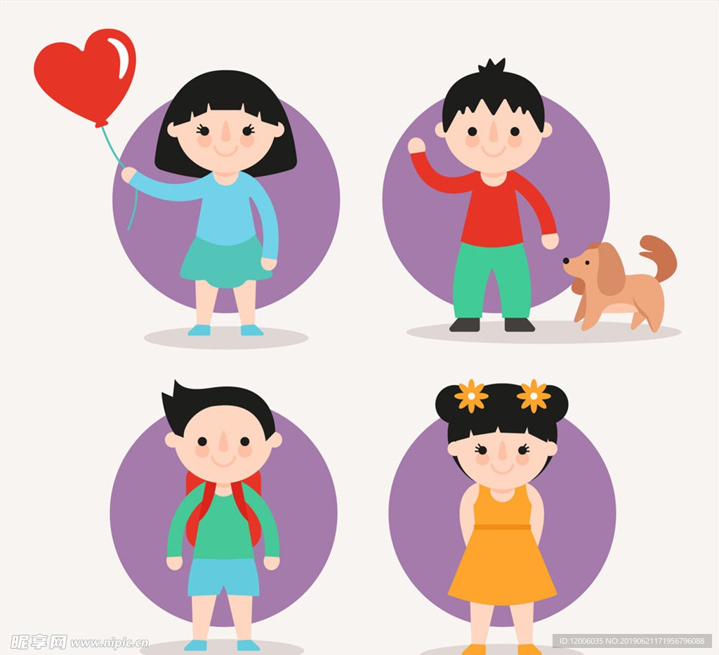 4款可爱微笑儿童设计