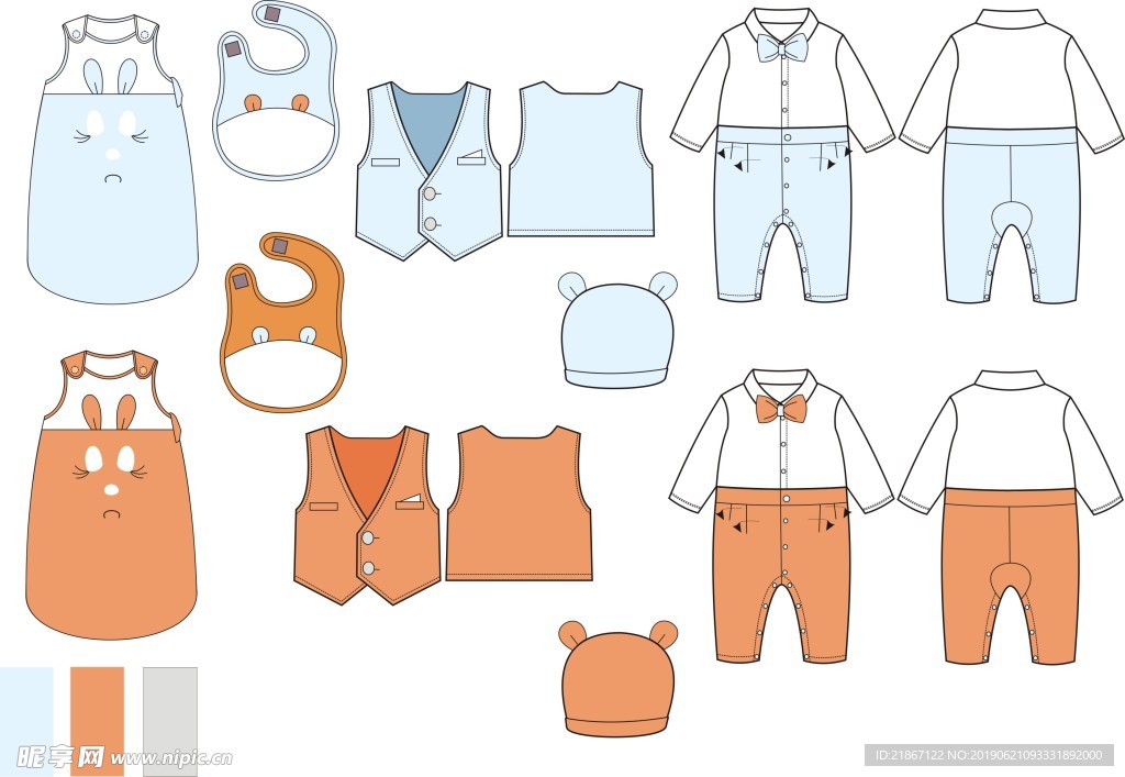童装婴儿服装设计线稿