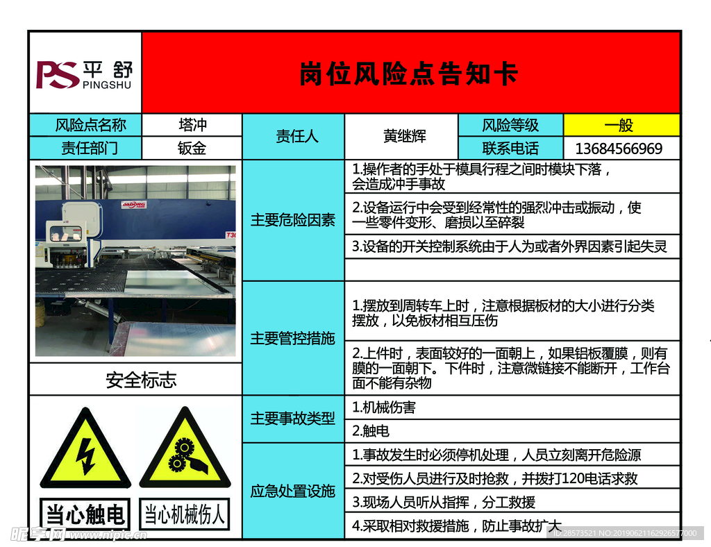 岗位风险告知卡