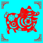 猪剪纸