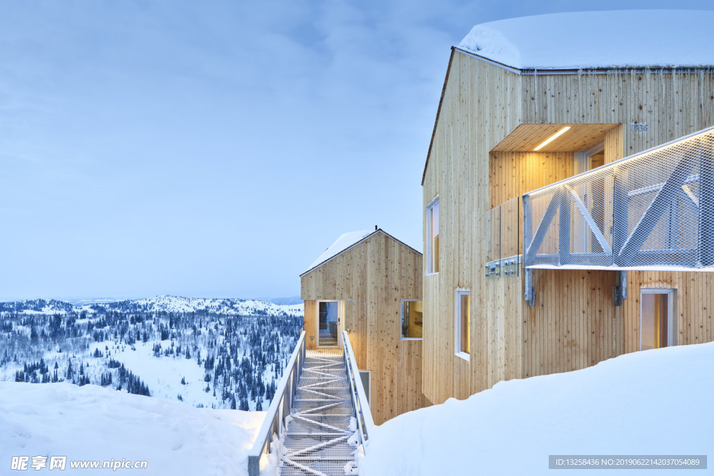 雪地 木屋建筑