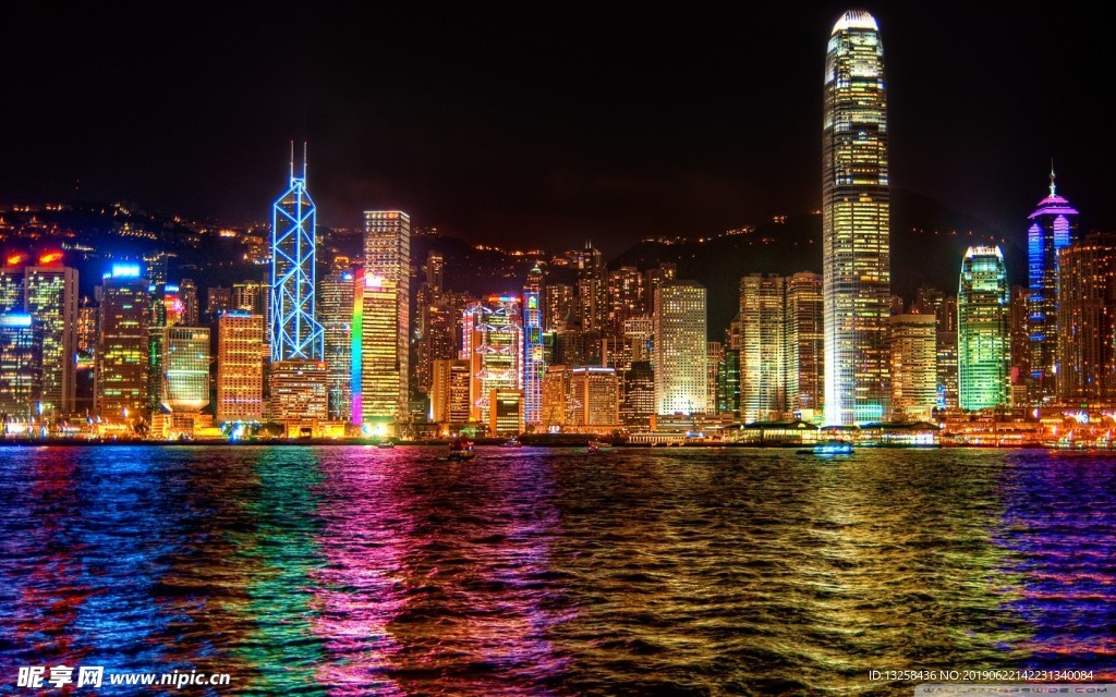 彩色城市夜景